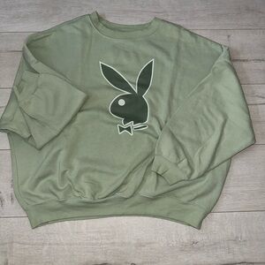 PLAYBOY Olive Green Logo Sweatshirt